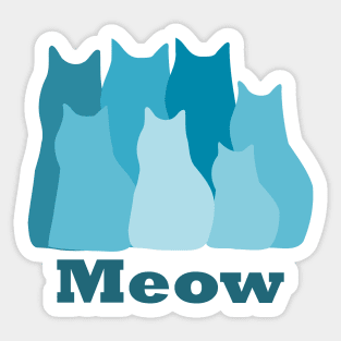 Shades of Teal Cat Choir Sticker